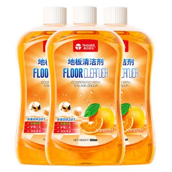 泰克斯乐（Texlabs）地板清洁剂洗地机清洁液大理石瓷砖清洗去污光亮拖地液500ml*3