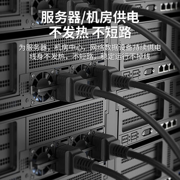 广昌兴（G.C.X）PDU连接服务器电源线16a插头ICE三孔c19转C20 3*1.5平方 1米 无氧铜 国标3C认证 工业设备线
