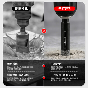 捷立（GeeLii）瓷砖开孔器 玻璃玻化砖大理石干打打孔钻头8mm 59101