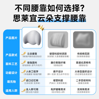 思莱宜腰靠人体工学腰靠腰部靠枕办公护腰靠垫靠背护腰久坐神器年会礼品