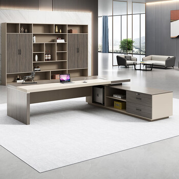 圣黎老板桌椅单人办公桌大班台经理桌主管桌椅工作台2.0*0.8米桌侧柜 圣黎老板桌椅单人办公桌大班台经理桌主管桌椅工作台2.0*0.8米桌侧柜