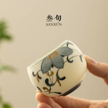 青花双喜懺纏枝蓮茶壺 茶道具 香道具 装飾品 工芸品 美術品 置物
