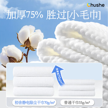 初舍（CHUSHE）一次性大号拖把替换干巾20*30cm100片地板静电除尘纸抑菌懒人抹布