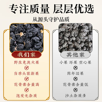 福茗源 黑枸杞 精选大果500g 青海柴达木诺木洪黑枸杞子养生花草茶礼盒