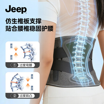 JEEP护腰医用级腰部支撑腰肌劳损间盘突出扭伤久坐钢板支撑腰部固定器