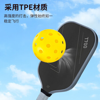 雅望匹克球40孔室内室外专业比赛训练洞洞球体育用品黄色皮克球6个装