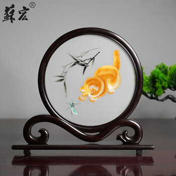 苏绣双面绣猫价格报价行情- 京东