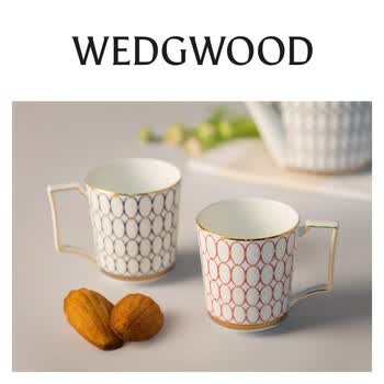 Wedgwood【檀健次同款】WEDGWOOD金粉年华骨瓷马克对杯心动礼盒新婚礼物