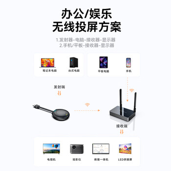 胜为企业级无线投屏器高清会议同屏 笔记本电脑USB连接投影仪电视传输器点对点50米 DHU003AB