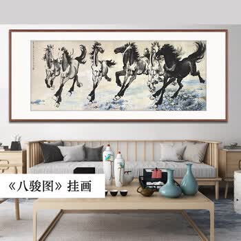 徐悲鸿八骏图题词型号规格- 京东