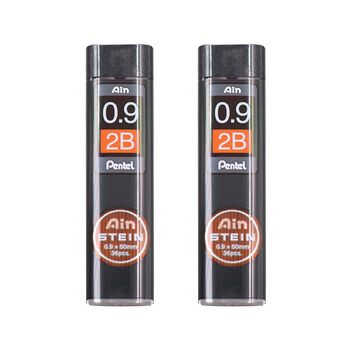 派通（Pentel ）0.9mm自动铅笔芯 不易折断活动铅芯替芯学生考试用 C279 2B/2管（共72根）