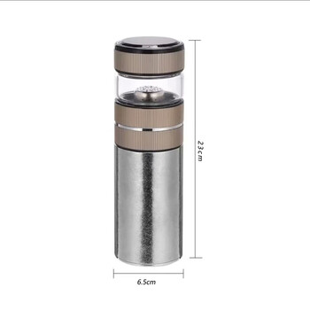 TDE纯钛保温杯智能温显双层焖泡茶水杯独立茶仓480ml定制礼物