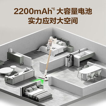 苏泊尔（SUPOR）吸尘器家用无线手持大吸力广角绿光显尘车载大吸力猫毛狗毛宠物吸尘器【防缠绕】V86