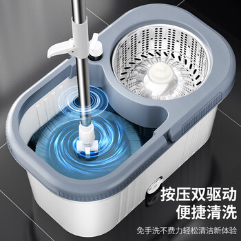 百家好世 旋转拖把2头家用一拖净免手洗2025手压免手洗家用双驱动托地神器
