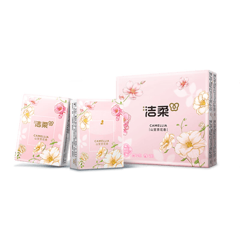 洁柔手帕纸4层7片*12包可湿水面巾纸繁花系列不掉纸屑 高级山室茶花香