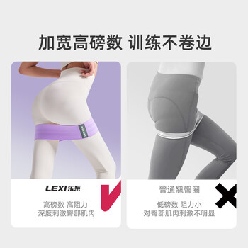 乐系弹力带健身女阻力带力量训练练臀臀部弹力圈 紫色90磅初学