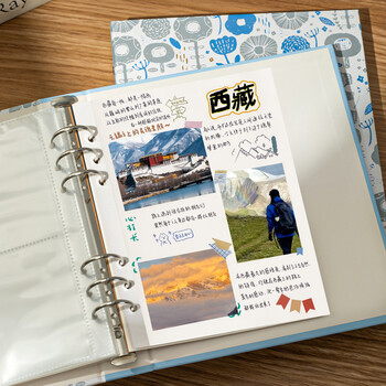 洧宜相册本纪念册diy覆膜粘贴式手工家庭版大容量5寸相册情侣宝宝影集 晴空写真【礼盒款】照片书