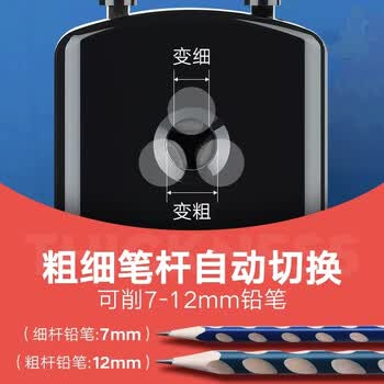三木（SUNWOOD）手摇大口径粗三角铅笔机/削笔器/卷笔刀/转笔刀 黑色 SL63 田东明共创森林系列