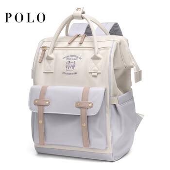POLO双肩包女大容量背包小众学院风书包15.6英寸电脑包生日礼物送女友