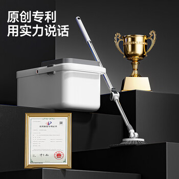 五月花旋转拖把杆长130CM2配头省力杆悬浮家用一拖净懒人拖地神器