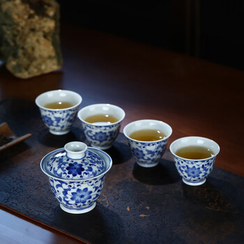 手绘青花缠枝盖碗品牌及商品- 京东