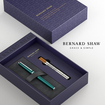萧伯纳（Bernard Shaw）【毕业礼物】宝珠笔高端轻奢【星耀】松苔绿尊享笔芯礼盒套装高档商务办公男