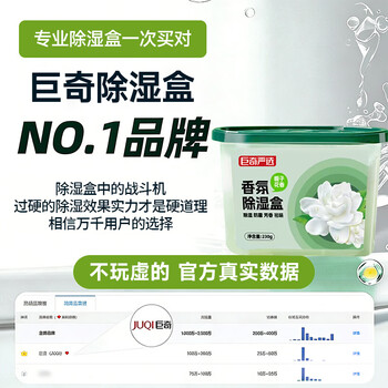 巨奇（JUQI）栀子花香氛除湿盒房间衣柜除湿桶宿舍防潮干燥剂回南天除湿神器