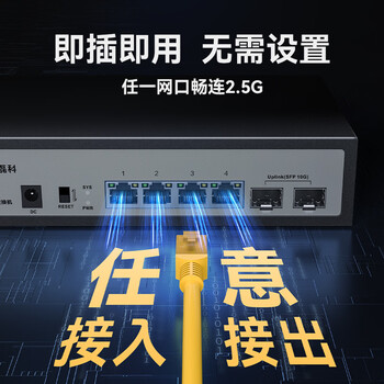 磊科（netcore）GS6 6口网管型2.5G交换机 4个2.5G电口+2个万兆SFP光口 千兆网络分线器 支持vlan链路聚合/NAS光猫