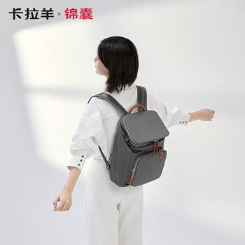 卡拉羊COCO麒麟包电脑包双肩背包防盗女商务14.1英寸5495L钢琴黑