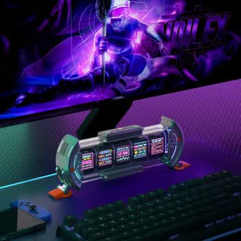 Divoom点音时光之门任意屏电脑桌面科技摆件电竞桌搭DIY氛围灯拟辉光管电子时钟送男生兄弟高级生日礼物