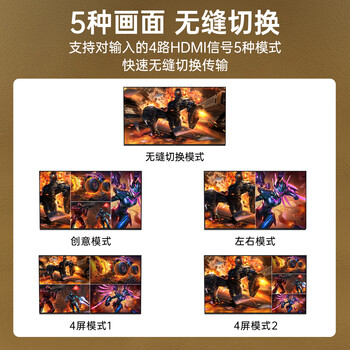 毕亚兹 HDMI分割器四进一出 4K高清4进1出分配器支持dnf游戏搬砖电脑分屏器监控同步拼接器画面合成器 毕亚兹 HDMI分割器四进一出 4K高清4进1出分配器支持dnf游戏搬砖电脑分屏器监控同步拼接器画面合成器
