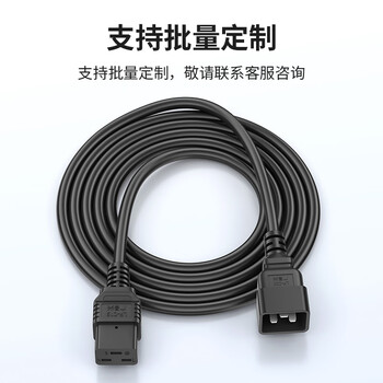 广昌兴（G.C.X）UPS连接服务器电源线c19转C20 3*1.5平方 3米 无氧铜 国标3C认证16a三孔PDU ICE插头