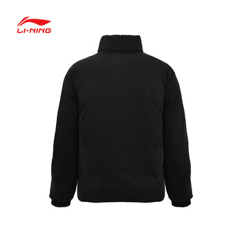 李宁（LI-NING）棉服短款外套冬季保暖加厚乒乓球服运动上衣男女款 黑色 XL 