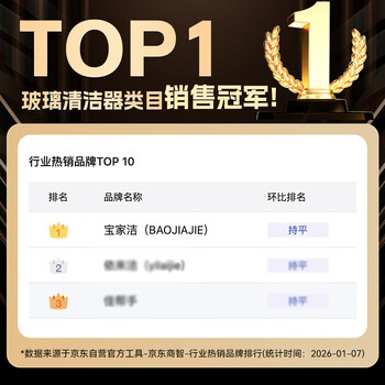 宝家洁杨幂同款|擦玻璃神器高层窗外玻刮家用强磁双面擦家政保洁XC07-U