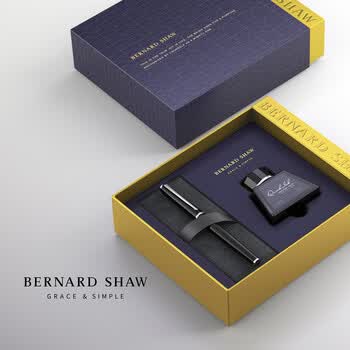 萧伯纳（Bernard Shaw）【毕业礼物】钢笔高端轻奢【星耀】曜夜黑银至臻墨水礼盒套装高档商务办公水笔