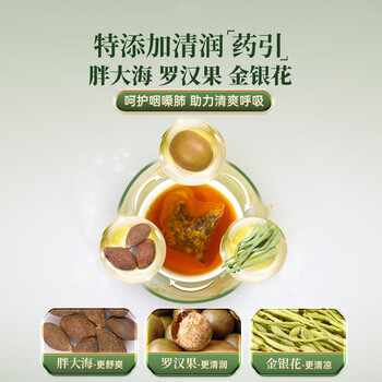 同仁堂胖大海罗汉果金银花枸杞菊花茶咽炎雪枇杷清肺润肺养生茶包1盒装 同仁堂胖大海罗汉果金银花枸杞菊花茶咽炎雪枇杷清肺润肺养生茶包1盒装