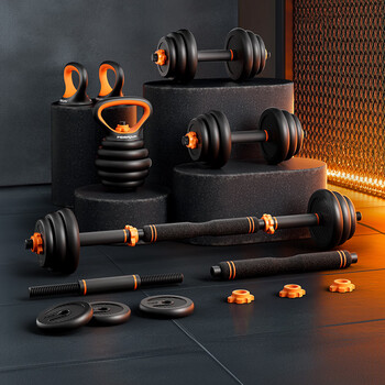 飞尔顿（FEIERDUN）哑铃男杠铃可调节哑铃片健身训练器材家用组合套装旗舰升级款30KG