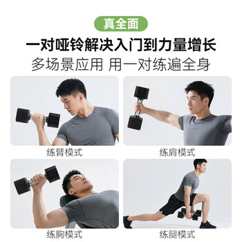 舒动（Schvodon）快调哑铃可调节男士女士健身家用运动力量居家套装器材5kg一对