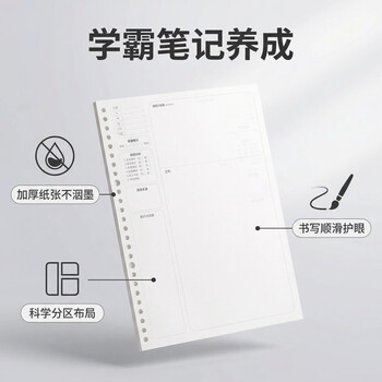 三木（SUNWOOD）B5/55张110页活页本内芯 加厚款康奈尔错题本（大题款） 活页笔记本内芯  1276 (此款仅是内芯)