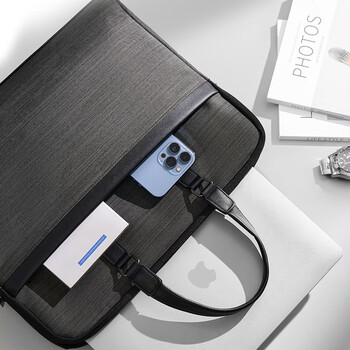 得力（deli）(deli)公文包 商务男女职业文件袋事务包/文件包  涤纶手提资料袋便携  深灰