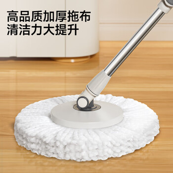 五月花旋转拖把配2布家用拖把省力液压杆布条款免手洗家用拖地神器