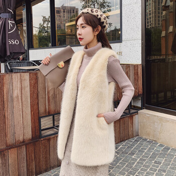 【高档轻奢】环保狐狸毛皮草马甲女冬新款2022獭兔毛马夹坎肩水背心