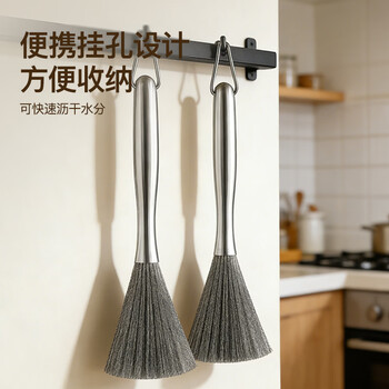 锡洁刷锅神器不锈钢丝长柄刷锅刷子厨房专用洗锅刷不易伤锅家用清洁刷