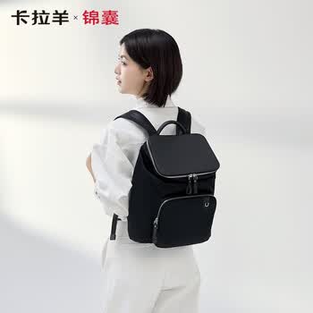 卡拉羊COCO麒麟包电脑包双肩背包防盗女商务14.1英寸5495L钢琴黑