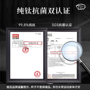 格亚（GEYA）文渊抗菌纯钛保温杯抑菌纯钛杯保温水杯保温茶杯泡茶杯子礼物定制