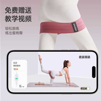 乐系弹力带健身女阻力带力量训练练臀臀部弹力圈 暗红色120磅进阶