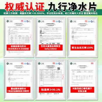 九行（JIUHANG）户外净水片野外训练灾后紧急用水净化饮用水湖河水井水塔消毒除臭