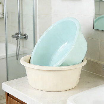 福爱家洗脸盆34cm2只装洗菜盆洗脚盆塑料盆泡脚盆学生盆洗衣盆宝宝盆