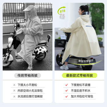 备美雨衣男款自行车长款全身防暴雨初中学生上学骑行山地单车专用雨披