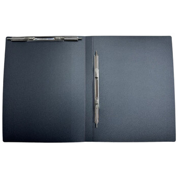 绿文A4黑色双弹簧夹活页文件夹两孔打孔文件夹 双蛇夹塑料打孔夹收纳夹 档案夹发票据夹 单个装